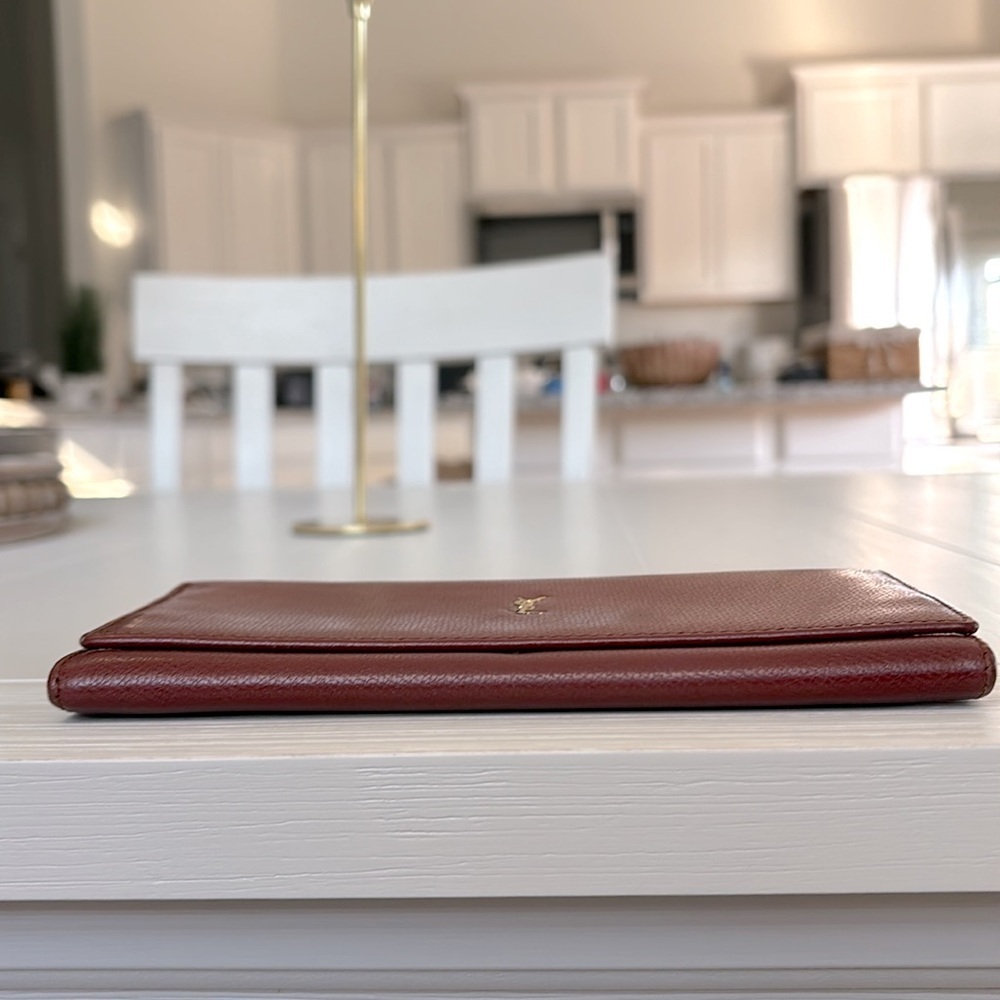 Yves Saint Laurent YSL Belle de Jour Red Leather Classic Large Clutch Wallet - Picture 15 of 17
